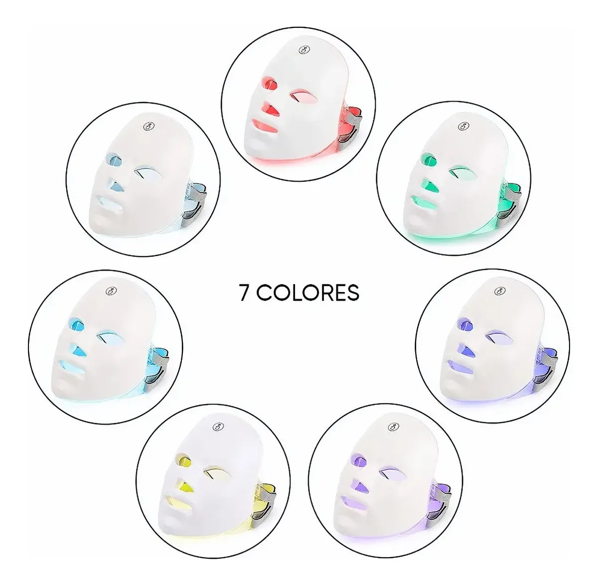 Máscara LED 7 colores de luz