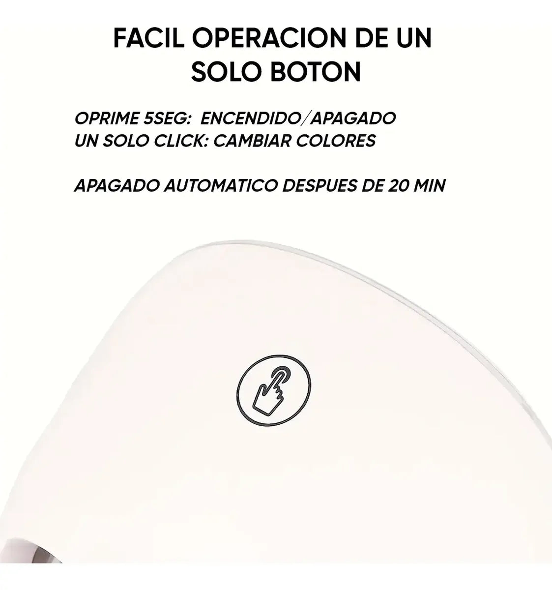 Máscara LED fácil operación de un solo botón